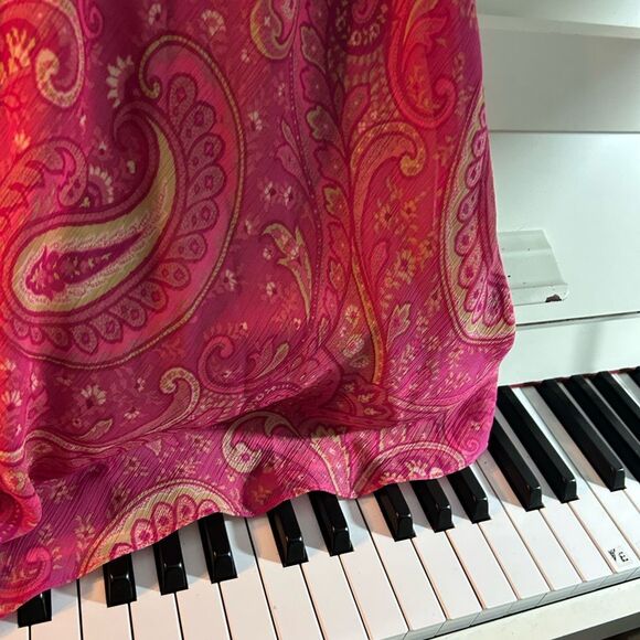 Jacob Pink Y2K Paisley Midi Dress 9/10 - Picture 13 of 16